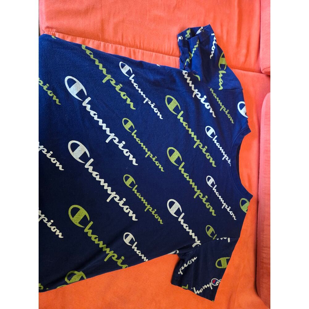 Kids Champion t-shirt size Large Blue, Green and White